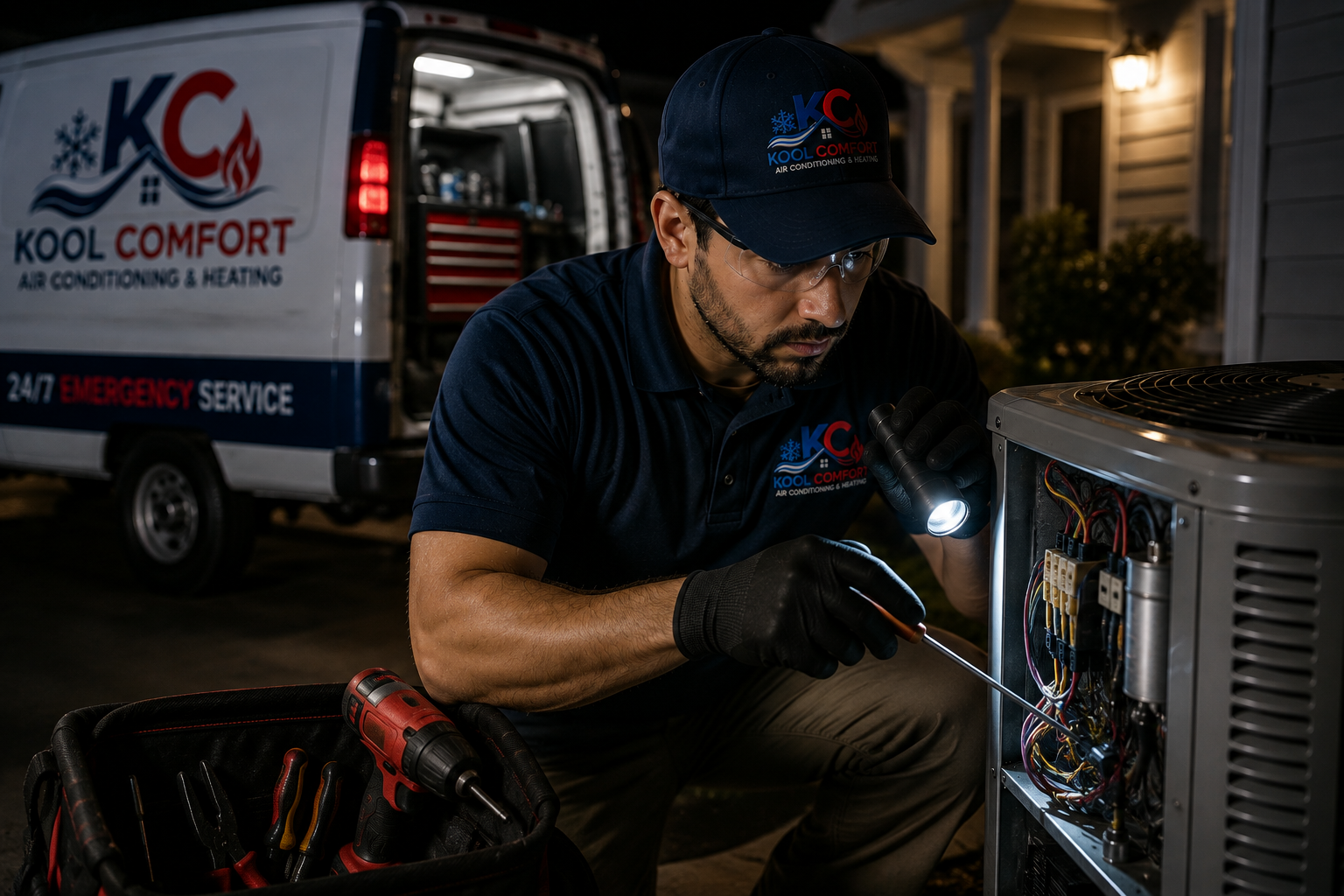 Emergency HVAC Service performed by a licensed Kool Comfort technician